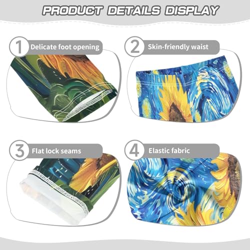 Toddler Girls Leggings Printed Yoga Pants Leggings Sunflowers Sky for Kids3