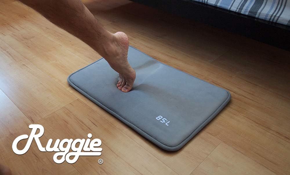 Ruggie Alarm Clock - The Original Rug Carpet Alarm Clock - Digital Display, Battery Operated, Nature Sounds - Advance Design for Modern Home, Kids, Teens, Girls, Guys and Heavy Sleepers (Grey)