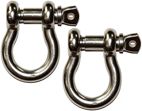 Off Road Specialty Pair of ORS - 7/8" with 1" PIN Stainless Steel Us-Type D Ring Shackles - T-304