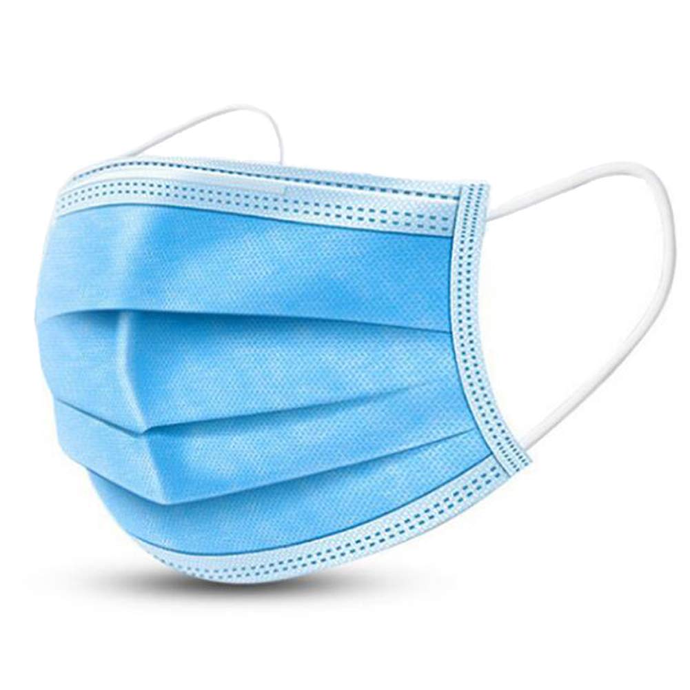 SALUTE 50pcs Face Masks Disposable 3 Layers Dustproof Mask Facial Protective Cover Masks Set Anti-Dust - Blue