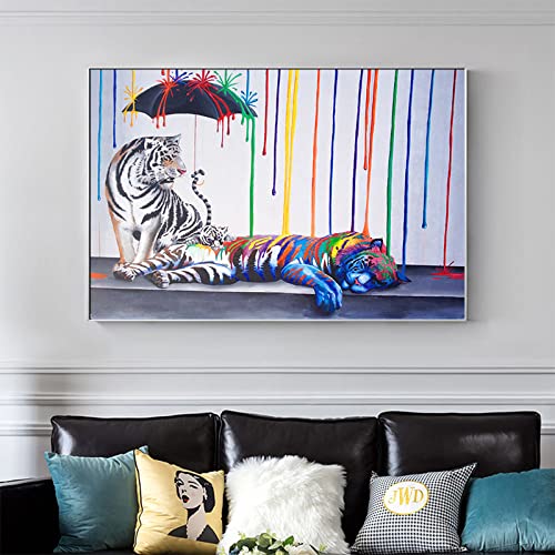 Graffiti Art Prints Tiger Modern Abstract Street Canvas Art Painting en la pared Posters Pop Wall Art Picture Home Decor 50x70cm sin marco Cover