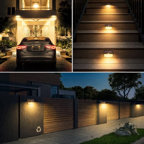 Peasur Warmweiß Solarlampen für außen mit bewegungsmelder [3 Stück], 168 Led Strahler mit Bewegungsmelder Außen 3 Modi… – Ansicht 6