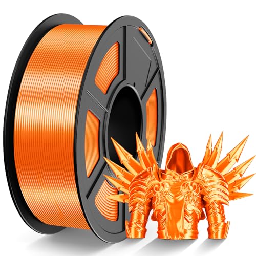 Image of TECBEARS Silk Filament 1.75, Shiny Silk PLA Filament, 3D Printer Filament with Smooth Silky Surface, Dimensional Accuracy + /- 0.02mm, Fit Most FDM 3D Printers, Silk Orange 1KG