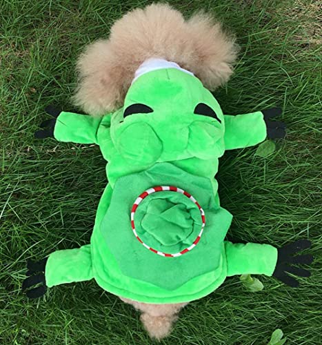 Chezabby Funny Frog Dog Cat Costumes Pet Halloween Christmas Cosplay Clothes Adorable Flannel Kitten Outfits Clothes Soft Velet Puppy Apparel Fleece Doggie Sweater Warm Cat Coat #TOP1