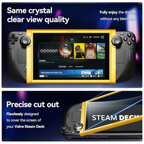 [2 Pack] iVoler Tempered Glass Screen Protector Designed for Steam Deck OLED 7.4 '' 2023/Steam Deck 7''2022 with [Alignment Frame]Transparent HD Clear[Updated Version]Screen Protector for Steam Deck — view 3