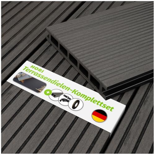 HORI WPC Terrassendielen Malta Komplett-Set inkl. 28x50 mm Unterkonstruktion & Clips - Langlebig & Wetterfest Rutschfest Pflegeleicht Dielenlänge 4,40 m - Fläche 8 m² HORI WPC Terrassendielen Malta Komplett-Set inkl. 28x50 mm Unterkonstruktion & Clips - Langlebig & Wetterfest Rutschfest Pflegeleicht Dielenlänge 4,40 m - Fläche 8 m²