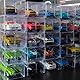 Julyue 50 Stück Kunststoff-PVC-Transparentbox-Vitrine, 1/64 Fahrzeug-Modellauto-Vitrine-Organizer-Box, Modellauto-Ausstellungsbox-Zubehör(Transparent)