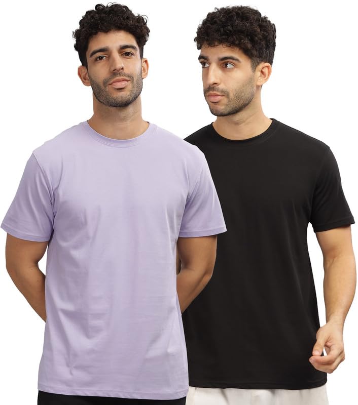 Image of XENOVAURBAN Unisex Regular Cotton Combo of 2 Solid Color Tshirt