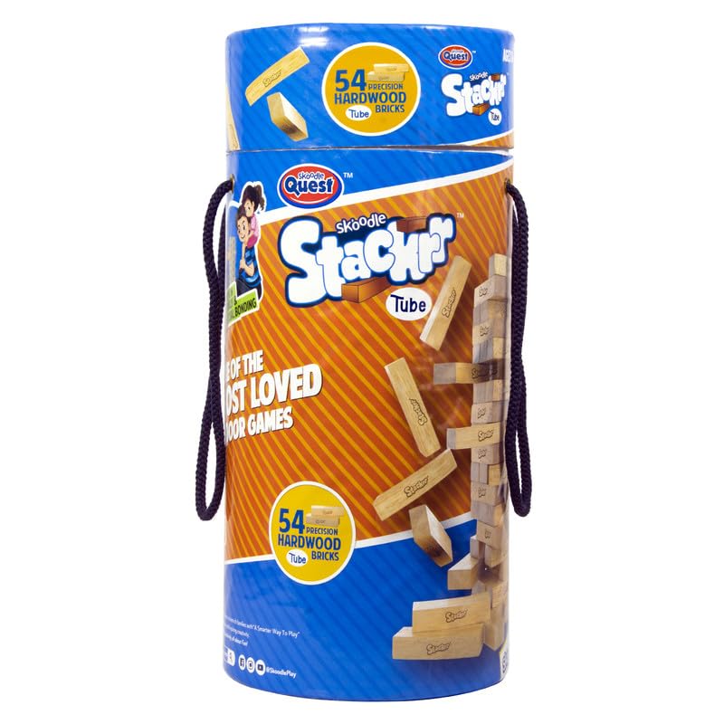 SKOODLE Quest Stackrr Colour Crash Tumbling Tower Game with 54 Precision Wooden Blocks of Premium Beachwood for Adults and Kids, 1 or More Players (B09HQZR15D) Amazon Price History, Amazon Price Tracker
