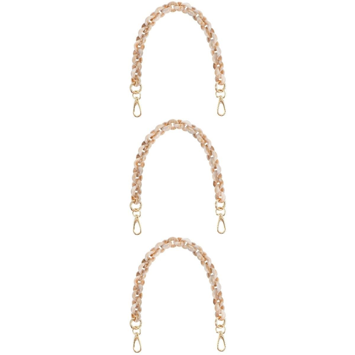 SEWACC 3stücke Verstellbare Förmige Resin Kette Für Handtaschen Marmor Muster Schultergurt Mit Metallverschluss Modisches Accessoire Für Frauen