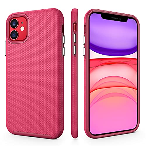 CellEver for iPhone 11 Case - Dual Guard Series, Military Grade Protection, Slim-Fit, Sturdy Shock Absorbent Phone Cover (Raspberry Wine)