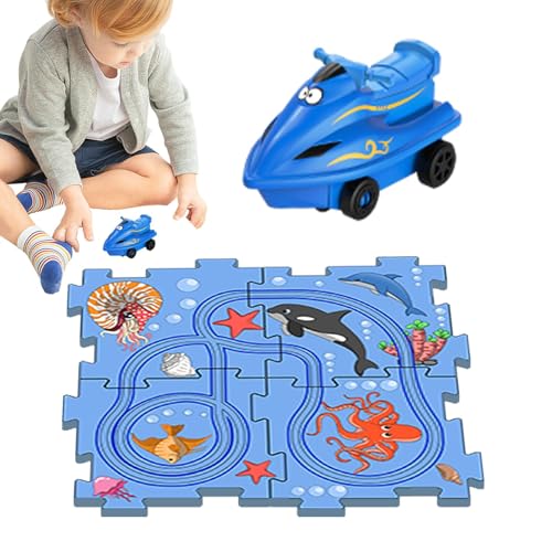 Rompecabezas de vagón de ferrocarril, carril de rompecabezas, rompecabezas de coche con carro de ferrocarril, juego de juego de coche, rompecabezas, rompecabezas, juego de mesa para niños a partir de