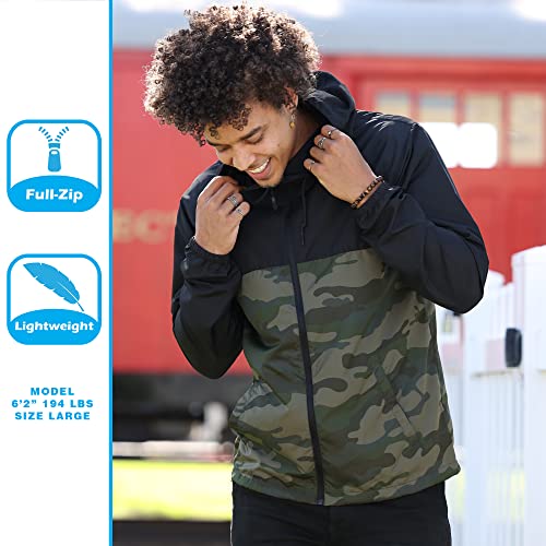 Image of Global Blank Men's Windbreaker Jacket Lightweight Water-Resistant Windbreakers for Men