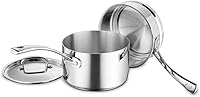 Cuisinart French Classic Tri-Ply Stainless 3-Piece Double Boiler & Saucepan Set - Even Heat for Sauces & Chocolate