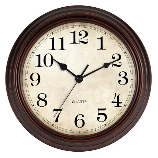 HYLANDA Wall Clock, 12 Inch Silent Non Ticking Battery Operated Clocks, Decorative for Living Room, Bedrooms, Kitchen (Bronze)