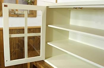 Amazon.co.jp: 吊り戸棚 アンティークホワイト 70x30x50cm 三段