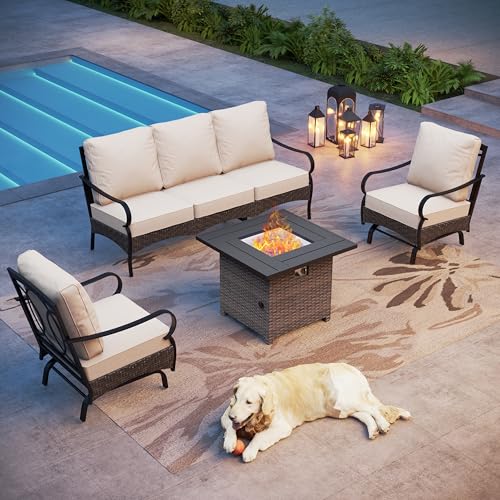 Outdoor-Patio-Furniture-Set-with-32-Fire-Pit-Table4-Pieces-Heavy-Duty-Metal-Patio-Conversation-SetsWicker-Metal-Modern-Outdoor-Outdoor-Sofa-Set-for-Patio-Balcony-Backyard-Deck-Poolside