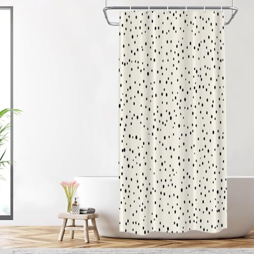 Shrahala Cortina de ducha decorativa monocromática abstracta, simple y suave contraste, fibra de poliéster, impermeable, con anillos de plástico, para duchas, bañeras, 72 x 36 pulgadas