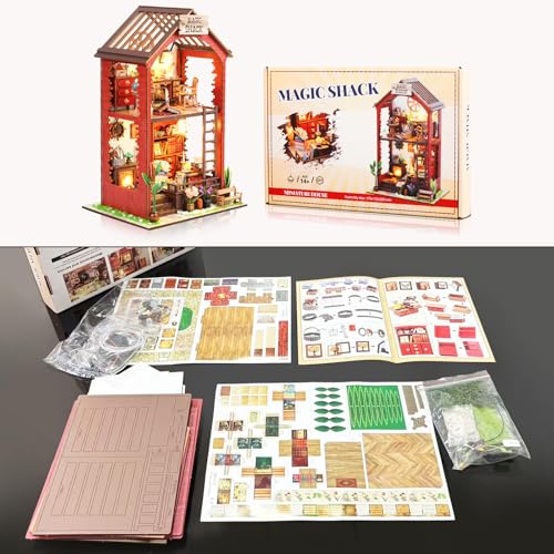 Lycidae Book Nook Kit für Erwachsene DIY Miniature House mit Licht – Ansicht 6