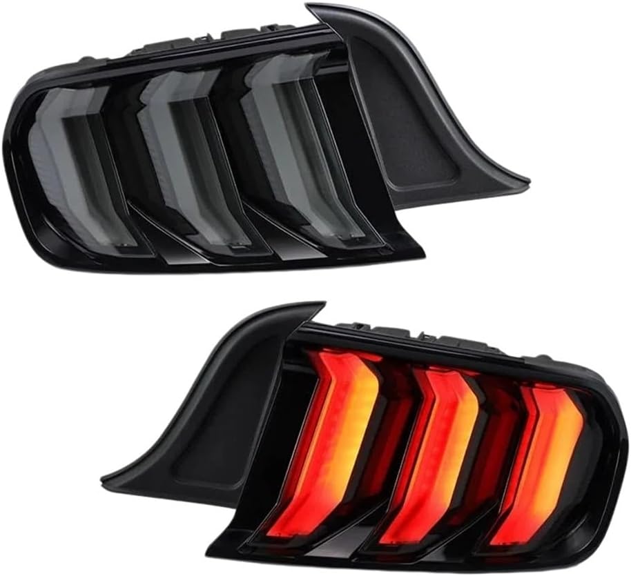 Car Trailer Light Lamp Car Accessories Compatible with Pair Dynamic Tail Lights Smoked Lens For Mustang 2015-2020