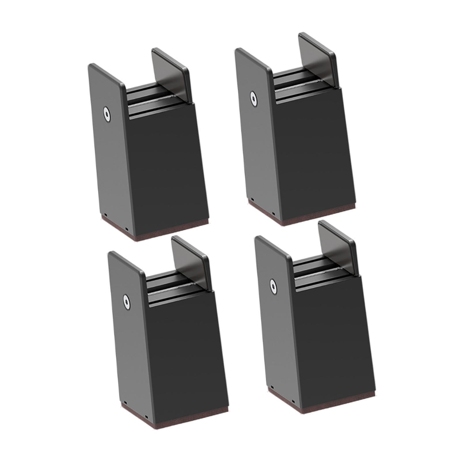 Enakshi (LABEL) Creations 4X Bed Risers Shock Absorbing Non Slip Furniture Risers for Shelf Desk Table Height 100mm Black 1