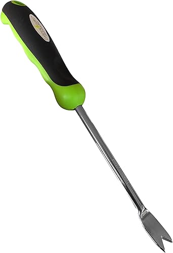 Garden Guru - Herramienta de desbrozadora de diente de león con mango ergonómico, extractor de malezas de acero inoxidable para plantar, deshierbar,