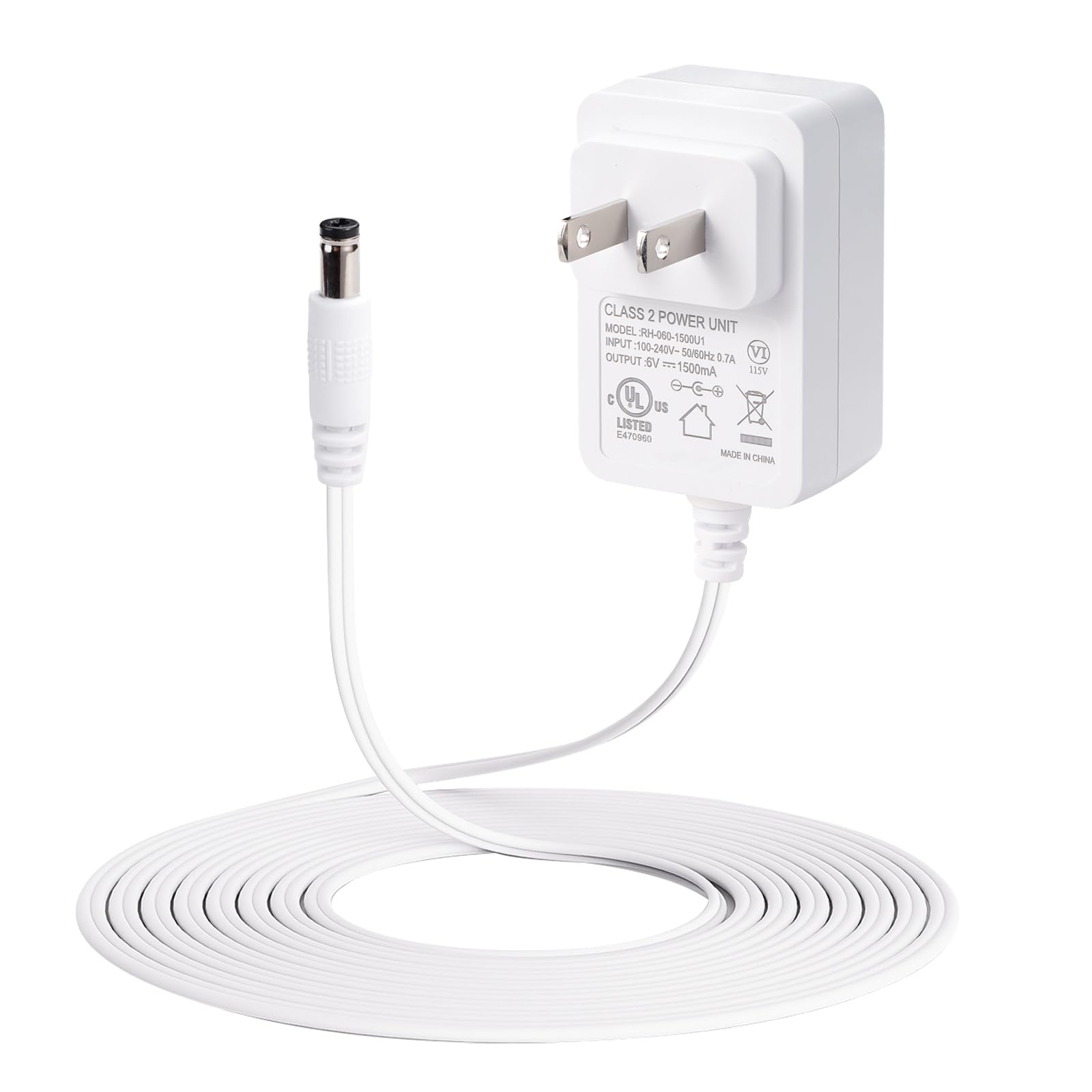 Baby Swing Power Cord for Maxi COSI, Jaoul, Larex, Kids View, Soo Baby, Go Panda, Ixdregan, Harpa, Quee Rick, Boli Long, Riviplou, 6V Wall Plug for Swing, 6.7Ft Charging Cable (for 6V Other Swing)