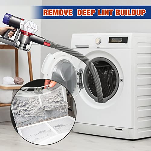 Image of Sealegend Dryer Vacuum Hose Attachment Dryer Vent Cleaner Kit Lint Brush | Compatible with Dyson V7 V8 V10 V11 V15 V15s Gen5 Cordless Vacuum,Dryer Lint Vacuum Attachment, Flexible Lint Remover Brush