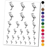 Great Blue Heron Tall Water Bird Temporary Tattoo Water Resistant Fake Body Art Set Collection - Light Blue (One Sheet)