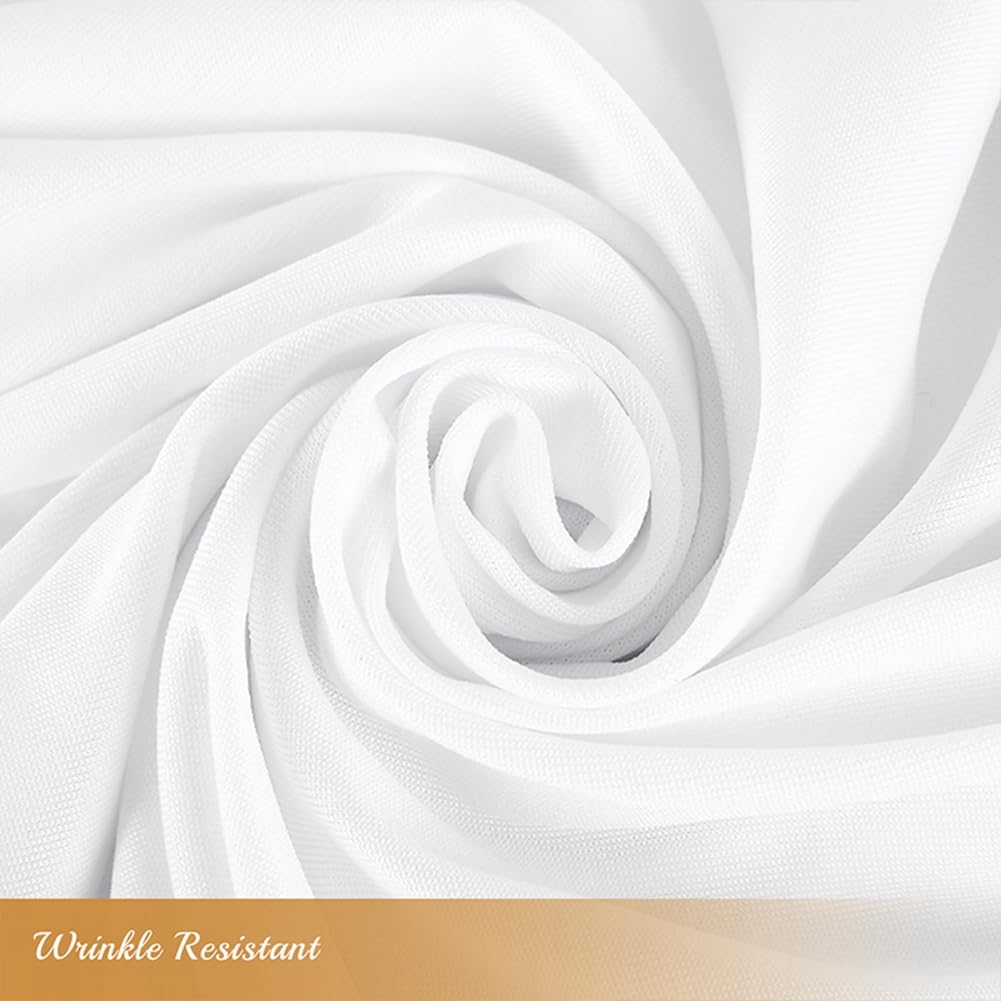 Tovaglia Rotonda Elasticizzata In Spandex Bianco 1,8 Metri – Perfetta Per Tavoli Da Matrimonio E Feste – Morbida, Antimacchia E Resistente Alle Pieghe - 6