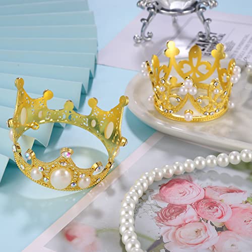 Chenkaiyang 4 Pcs Crown Cake Topper, Mini Tiara Cake Topper Vintage Princess Cake Crown For Wedding Birthday Baby Shower Party Cake Decoration( Gold) #TOP2