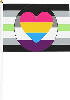 Joisbs Agender Asexual Panromantic Pride Flag Vibrant Double-Sided Handheld Flags 5.5x8.3in: Celebrate Election Day with Style! Pack of 10 - Order Now!