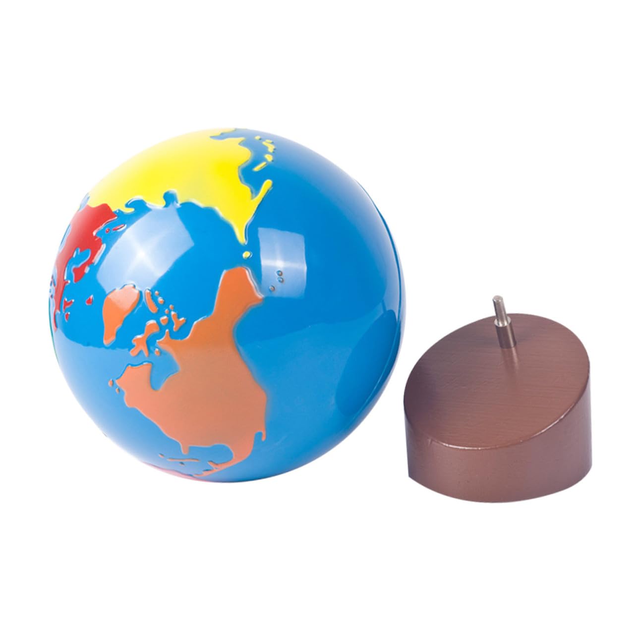 Globo Terráqueo Infantil de Madera Pintura al Agua para Estimular la Cognición en Niños, Adorno y Recurso Didáctico para Decoración y Aprendizaje Temprano