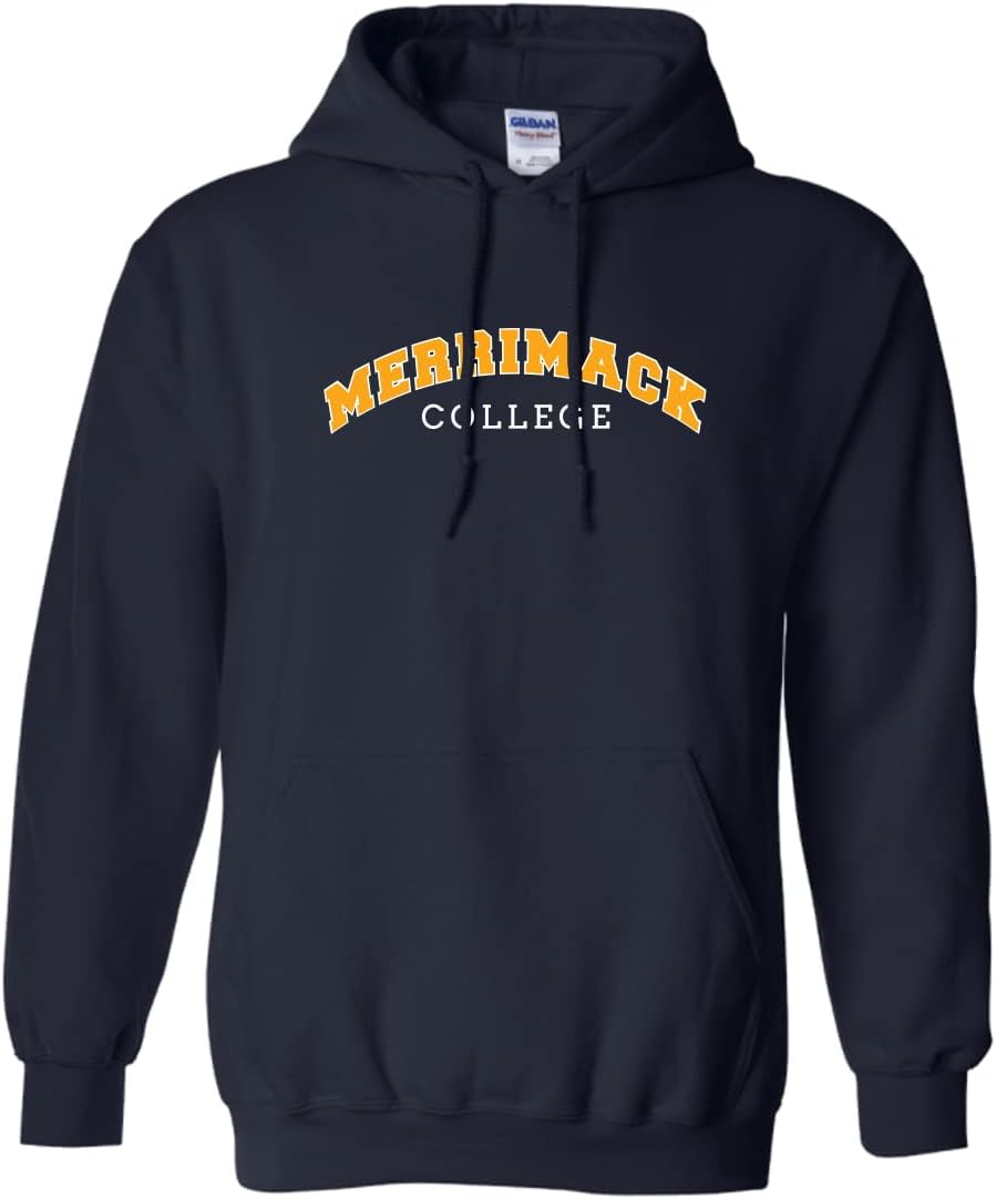 CreateMyTee Merrimack College Block Letters Unisex Hooded Sweatshirt - Merrimack Warriors Apparel