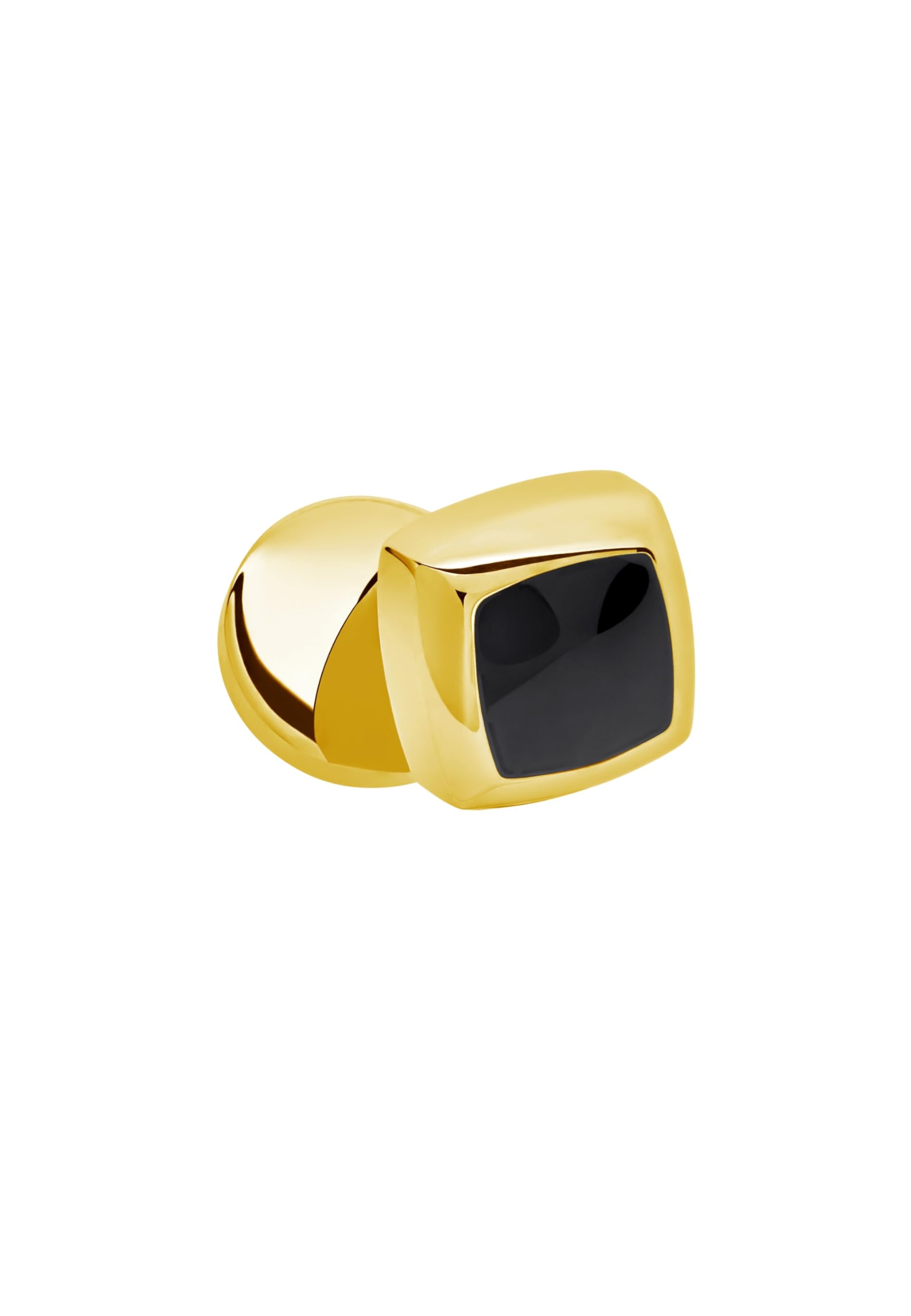 DAVIDOFF ESSENTIALS Mini Manschettenknöpfe Gold/Schwarz – vergoldete Messing Manschettenknöpfe quadratisch – stilvolle Herren Accessoires für schlichte Eleganz