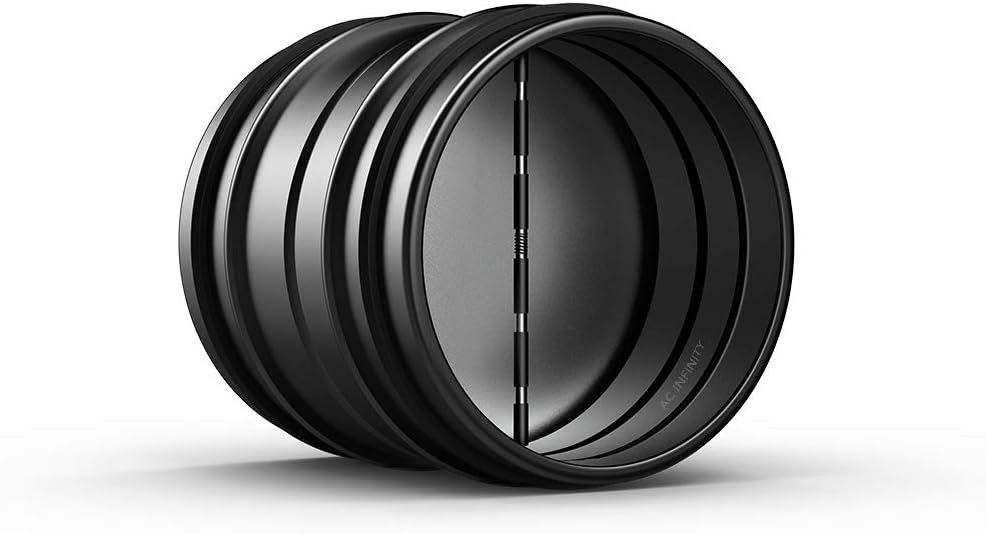 100mm Backdraft Damper, One-Way Airflow Ducting Insert with Spring-Loaded Folding Blades for 100mm Ducting in Range Hoods and Bathrooms Fans, 4-Inch
