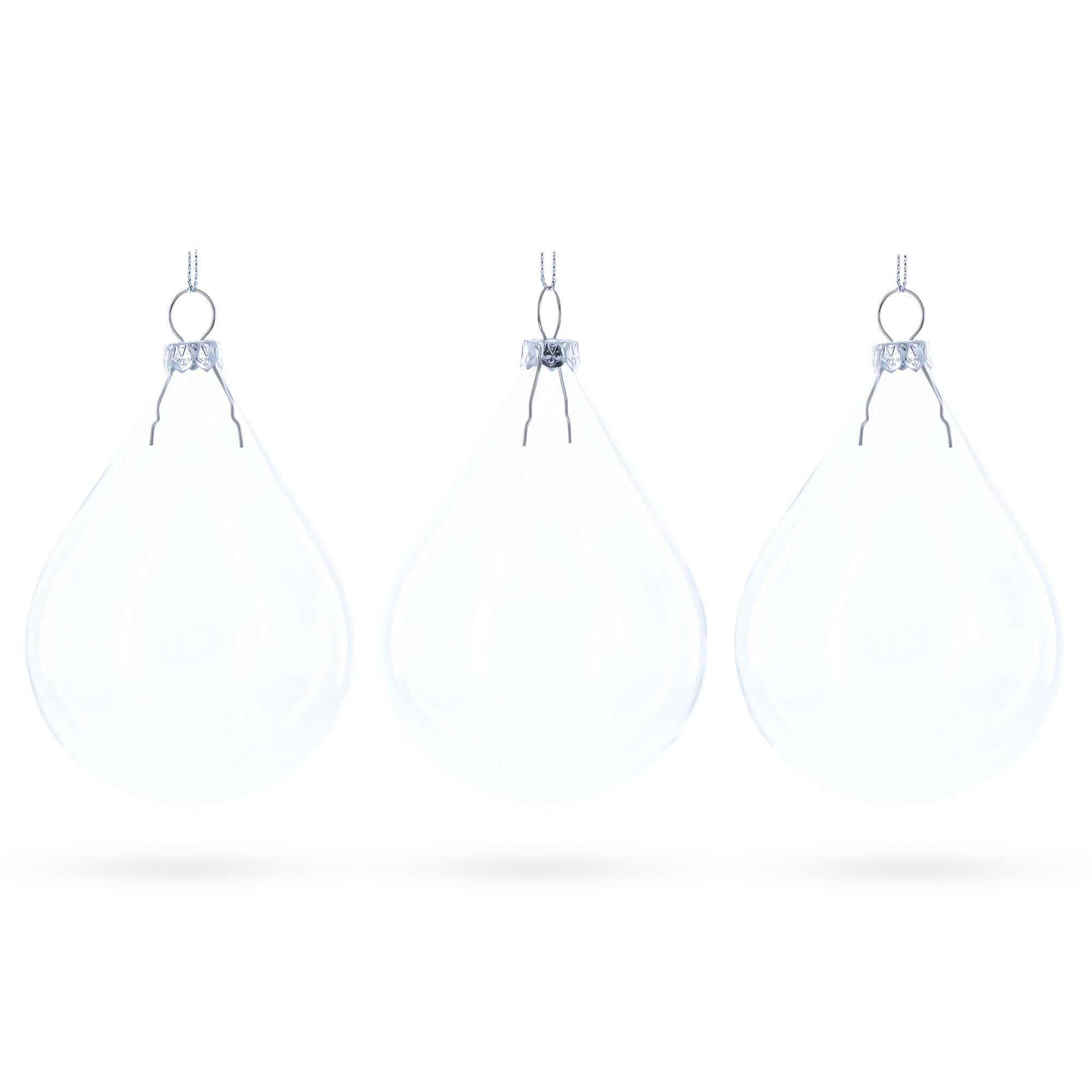 Suspension en verre soufflé transparent style goutte d'eau, décoration 115 mm