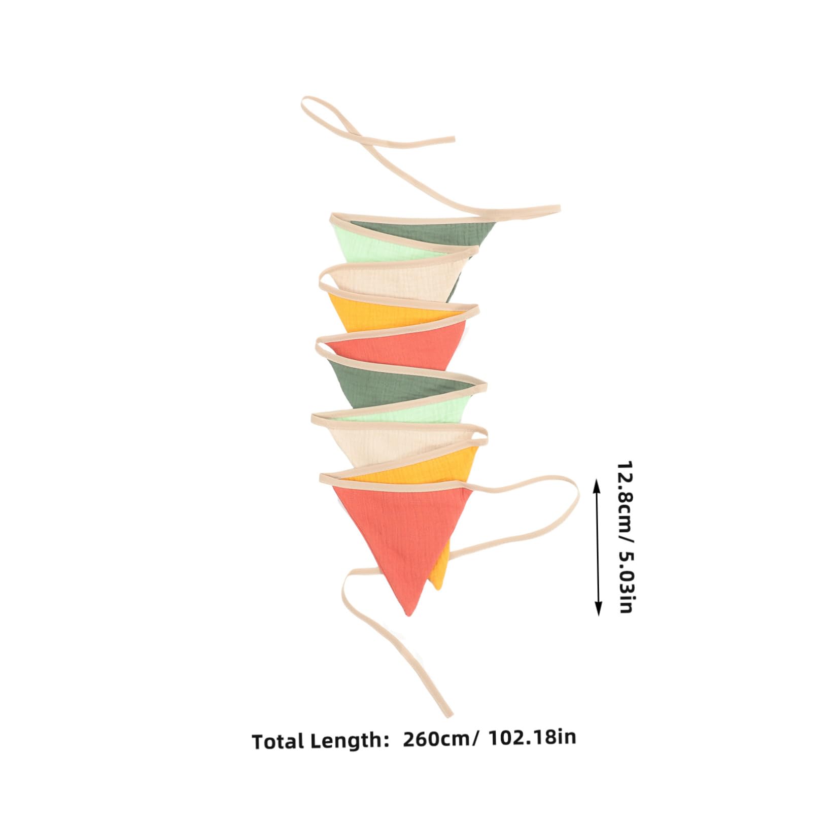 MUSISALY Triangle Flag Banner Bunting 2.6m Cotton Fabric Party Decorations Bridal Shower Decor Wedding Birthday Party Ceiling Wall Doorway Hanging Decorations