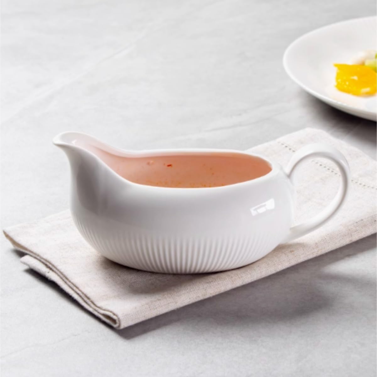 Sosjerka Biały Ceramiczny Garnek Do Gotowania Sosu, Przypraw, Stek Zachodni, Sok, Tłusta Łódź Zastawa Stołowa