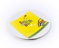 Vista 2 de BRISA VW Collection - Servilletas Volkswagen de papel de mesa con motivo de escarabajo VW (Flower Power/Amarillo/3 capas)