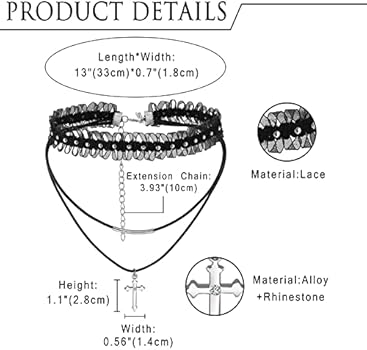 JewelryWe Sieraden dames choker halsketting, zwart gothic touw gouden buis fluweel kant choker tattoo punk gothic lengte verstelbare boog knoop halsband.., Leer