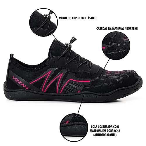 Sapatilha Tênis Feminino E Masculino Neoprene Aquática Ciclismo TAMANHO:36;COR:PRETO ROSA
