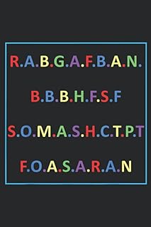 R A B G A F B A N B B B H F S F S O M A S H C T P T: Plain Lined Journal Notebook, 120 Pages, Medium 6 x 9 Inches, Printed...