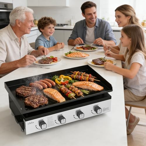 Miniatura 12 de Bighorn Plancha Grill - Barbacoa De Gas Tabletop Portátil 4 Quemadores