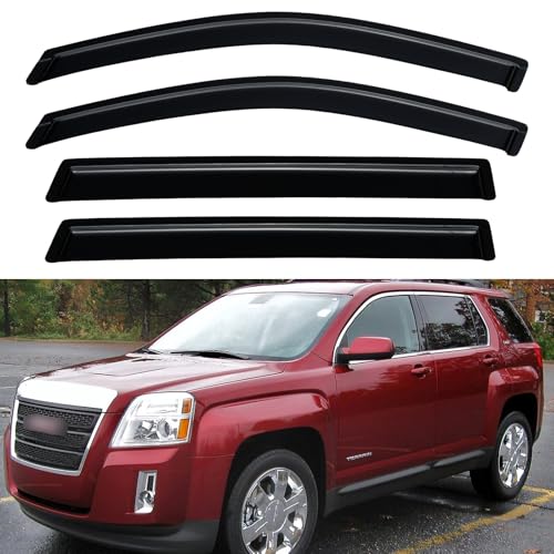 Image of Window Visors Rain Guards for 2010-2017 GMC Terrain, Out-Channel Window Vent Wind Deflectors Visors Shades for 10 11 12 13 14 15 16 17 GMC Terrain