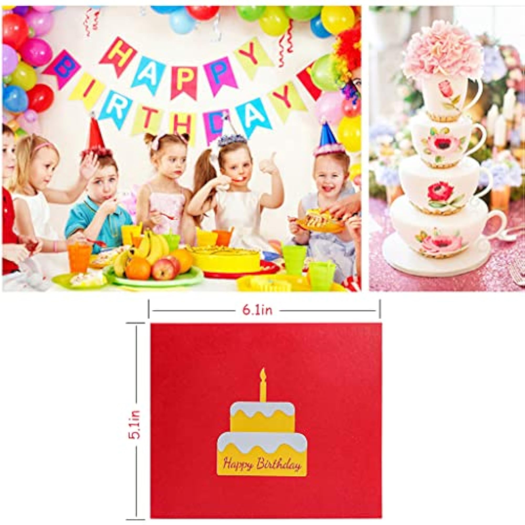 Pop-Up 3D Birthday Greeting Card With Envelope