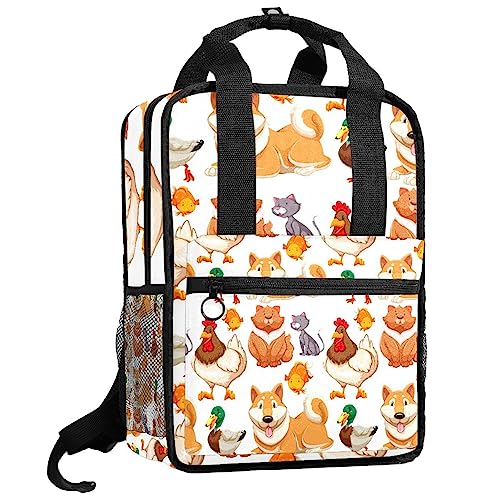 Sac à dos pour garçons motif chien multicolore 35cm avec bretelles réglables