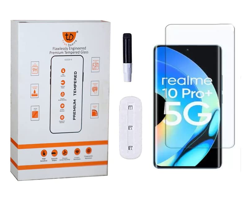 True DesireTrue Desire Advanced Border-Less Full Edge To Edge Uv Screen Protector Tempered Glass With Installation Kit For Realme 10 Pro Plus/Realme 11 Pro/Realme 11 Pro Plus Smartphone(Clear)