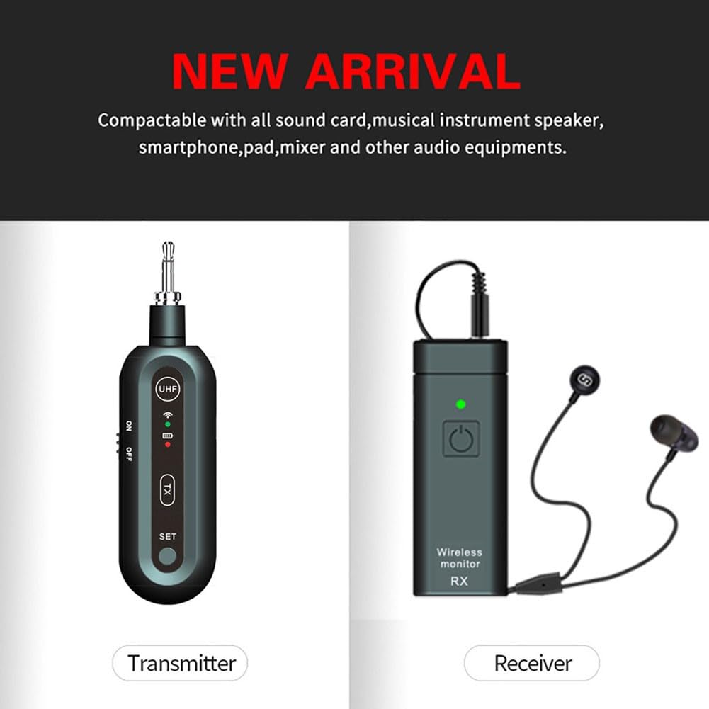 Système de surveillance intra-auriculaire sans fil UHF, 75 Hz à