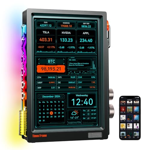 Divoom Times Frame – Floating WiFi Digital Picture Frame, Share Photo&Video via Free App,64GB 10.1" HD Display, Easy to use Clock Face for Family & Friends, Black